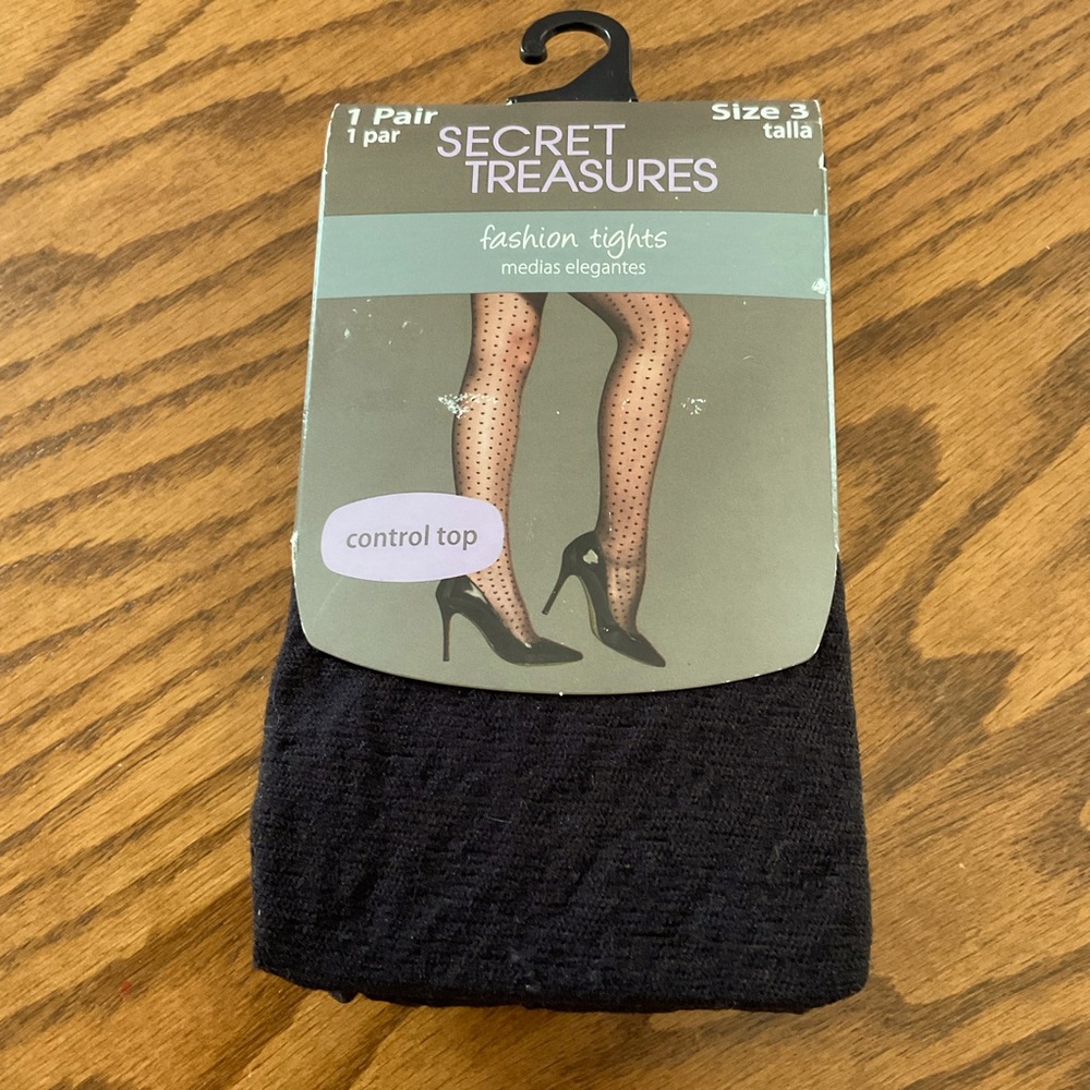 NWT Secret Treasures Fashion Tights With Control Top - Women’s Sz 3 Tall